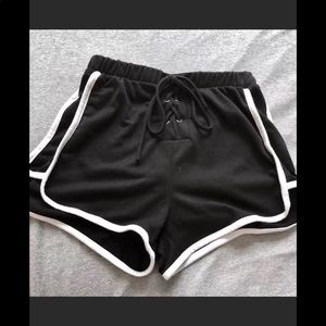 Lace up jersey shorts